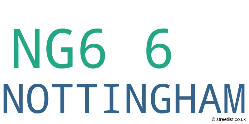A word cloud for the NG6 6 postcode